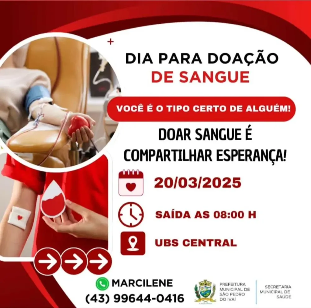 Dia de Doação de Sangue: Compartilhe Esperança em São Pedro do Ivaí