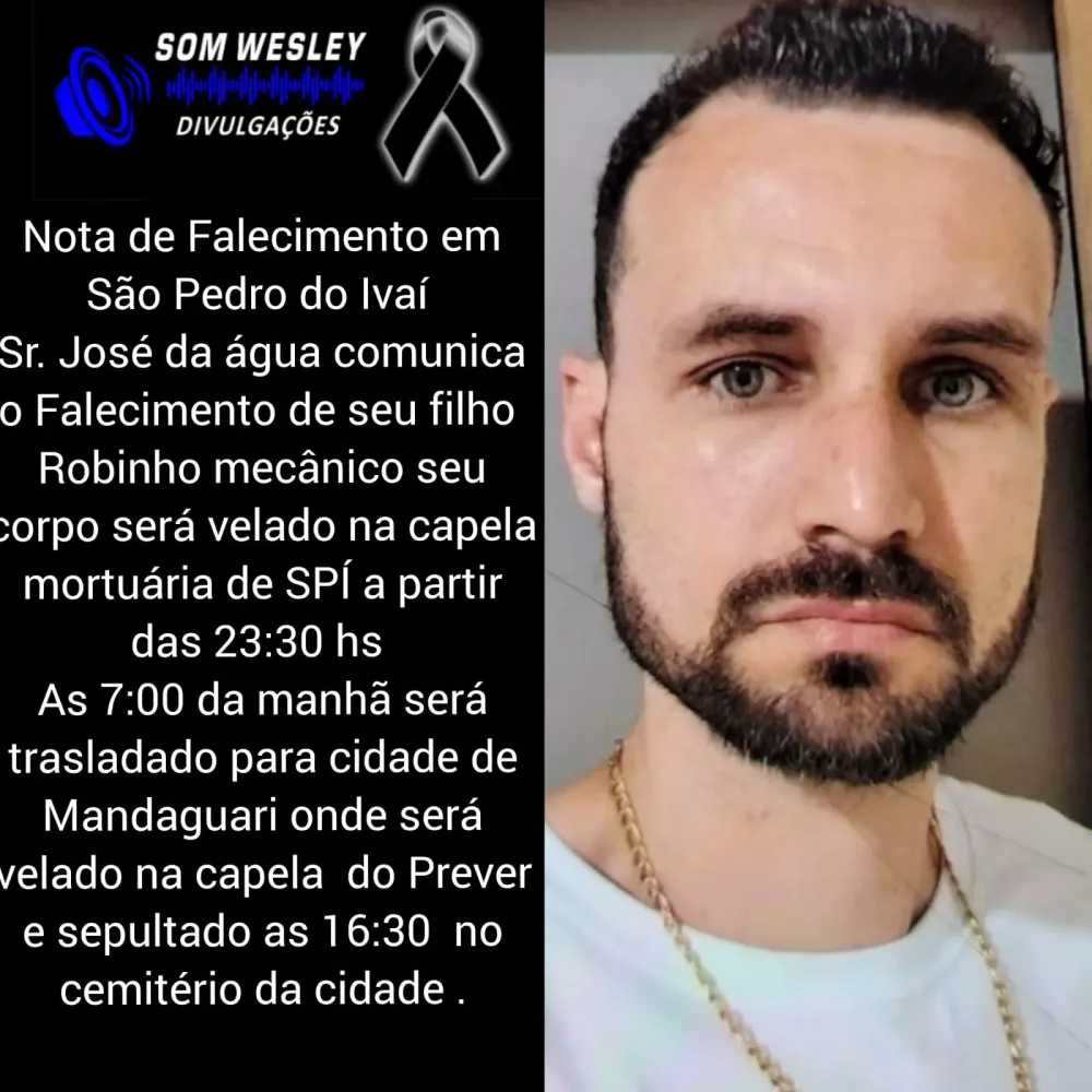 Nota de Falecimento em São Pedro do Ivaí