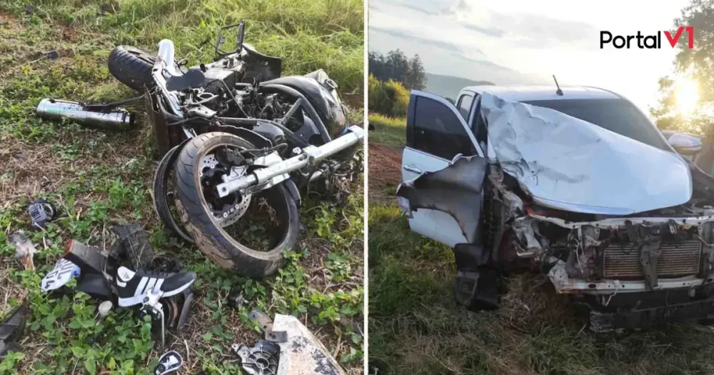 Motociclista morre em acidente com Hilux na PR-082