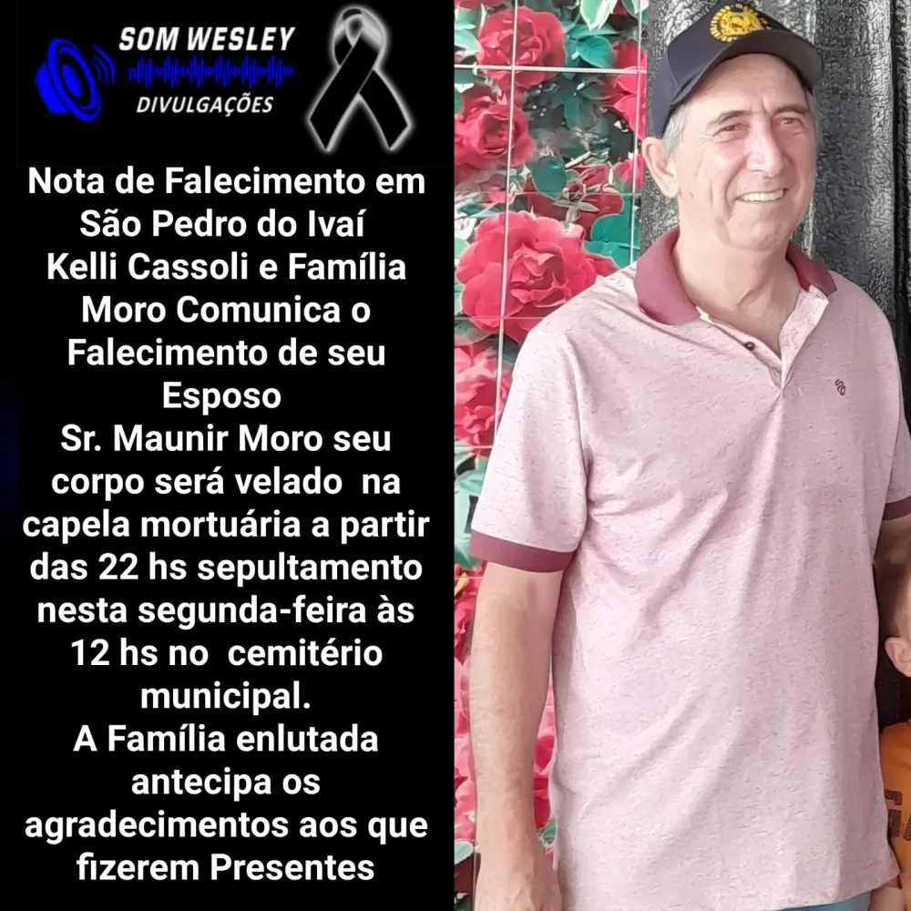 Nota de Falecimento – São Pedro do Ivaí