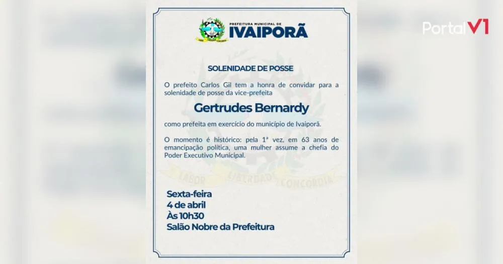 Ivaiporã: Posse da Vice-Prefeita Gertrudes Bernardy como Prefeita em exercício marca momento histórico
