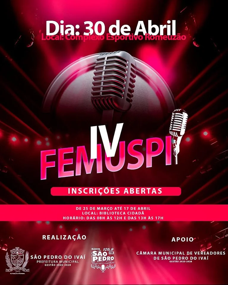IV FEMUSPI: Festival de Música de São Pedro do Ivaí acontece em abril