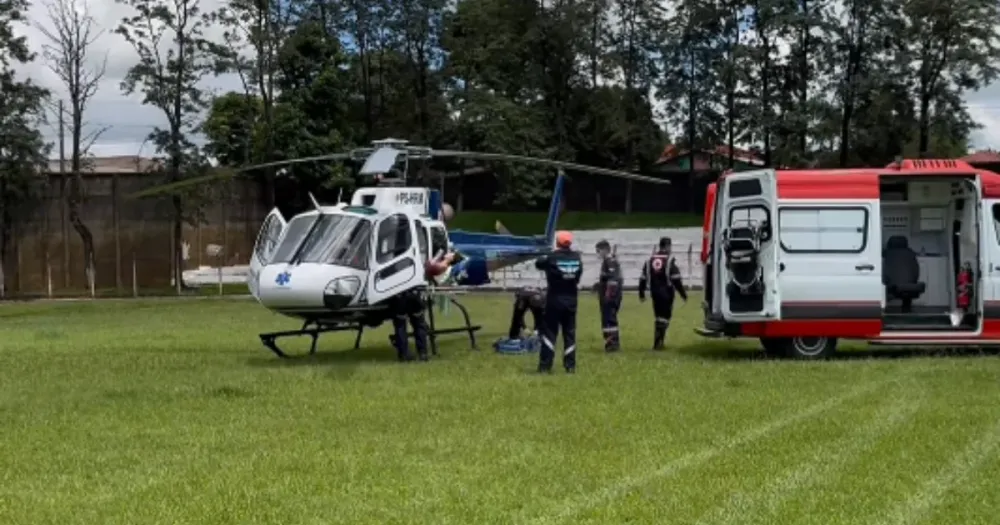 Mãe de gêmeos prematuros é transportada de helicóptero em ação rápida em Manoel Ribas