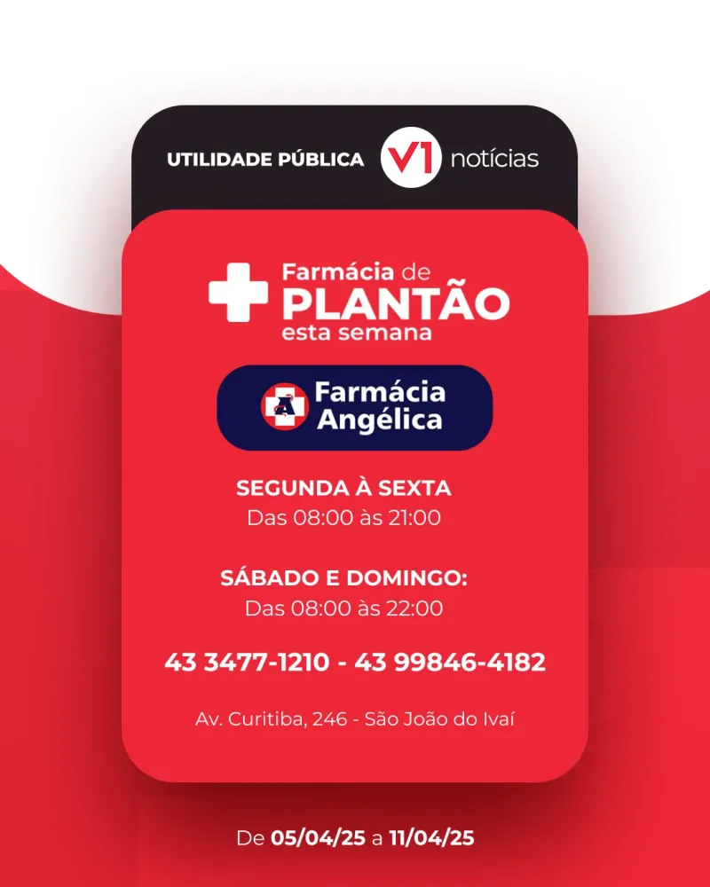 Farmácia de Plantão 05/04 a 11/04 em São João do Ivaí 