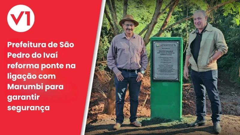 Prefeitura de São Pedro do Ivaí reforma ponte na ligação com Marumbi para garantir segurança